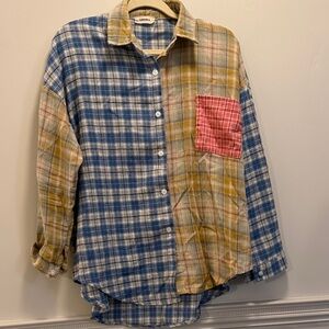 ADORA Blue and Yellow Plaid Shirt